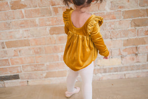 Leah Romper in Golden Velvet