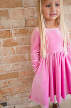 Load image into Gallery viewer, Gwendolyn Dress in Baby Pink Velvet