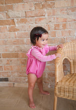 Load image into Gallery viewer, Leah Romper in Baby Pink Velvet