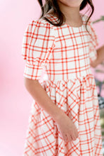 Load image into Gallery viewer, Puff Dress in Scarlet Plaid
