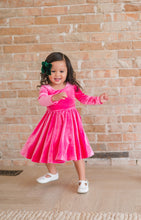 Load image into Gallery viewer, Gwendolyn Dress in Hot Pink Velvet