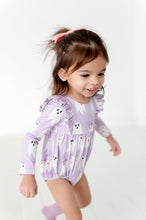 Load image into Gallery viewer, Leah Romper in Purple Girly Ghost