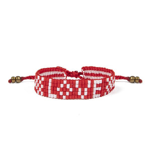 Kids' Seed Bead LOVE Bracelet - Red