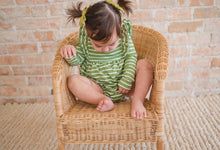 Load image into Gallery viewer, Leah Romper in Asparagus Stripe