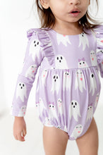 Load image into Gallery viewer, Leah Romper in Purple Girly Ghost