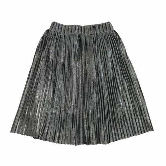 Metallic Charcoal Midi Skirt