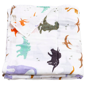 Muslin Swaddle Blanket (Dinosaurs)