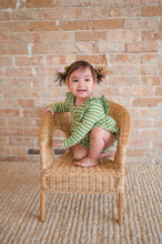 Load image into Gallery viewer, Leah Romper in Asparagus Stripe