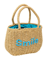 Load image into Gallery viewer, Wicker &quot;Smile&quot; Bag - Purple