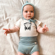 Load image into Gallery viewer, Vintage Peace &amp; Love Organic Baby Bodysuit
