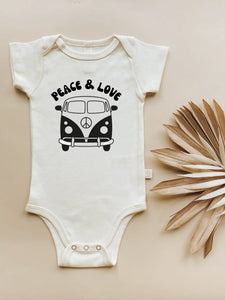 Vintage Peace & Love Organic Baby Bodysuit