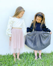 Load image into Gallery viewer, Metallic Charcoal Midi Skirt