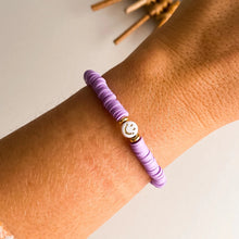 Load image into Gallery viewer, Smiley Face Heishi Bracelet (many colors)